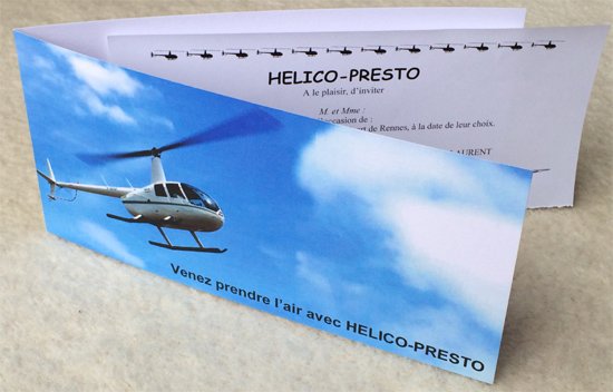 Carte d'invitation Helico-Presto